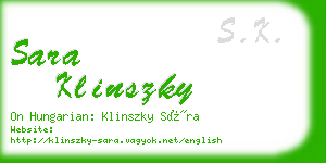 sara klinszky business card